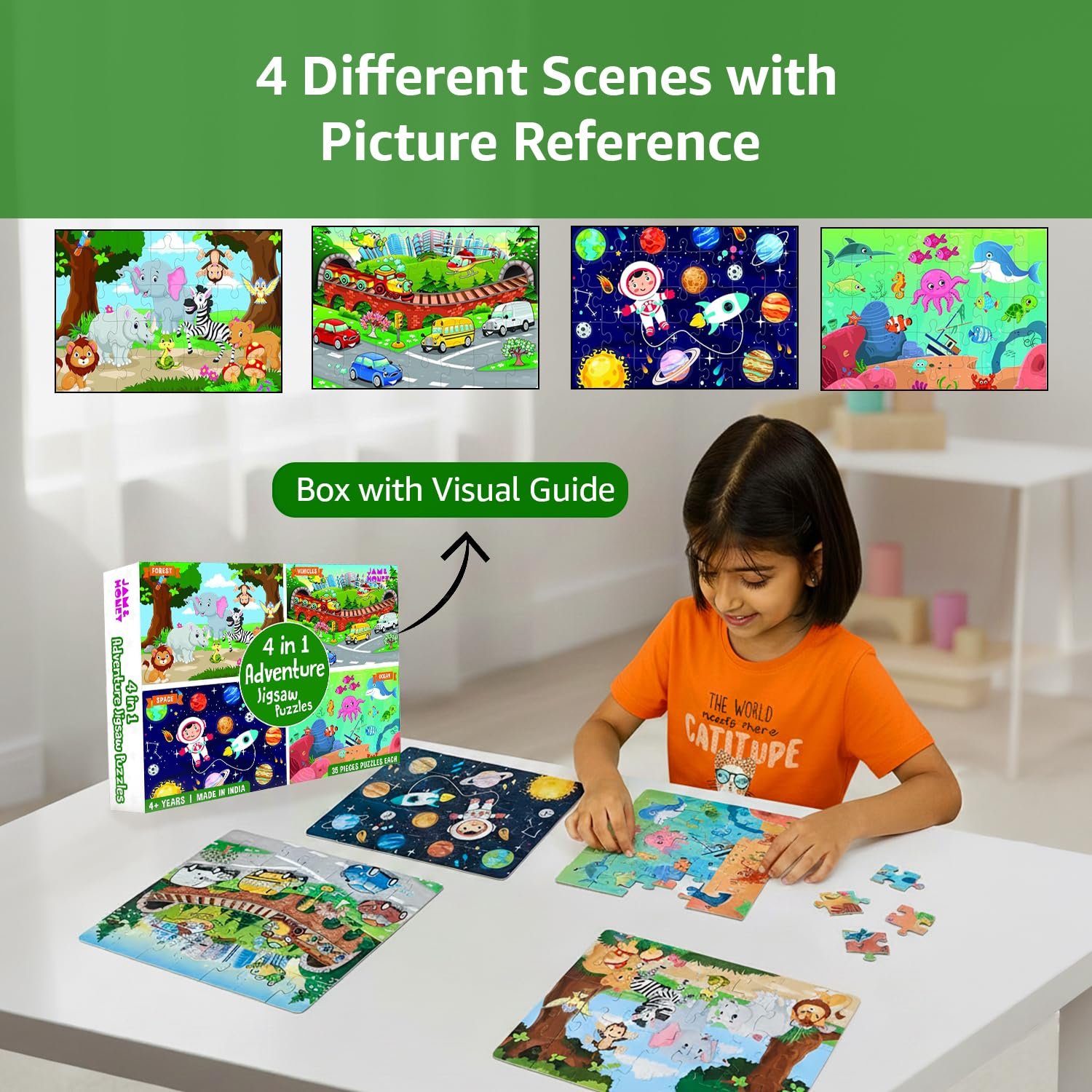 Jam & Honey 4 in 1 Adventure - Puzzles for Kids | 35-Piece Puzzles - Image 4