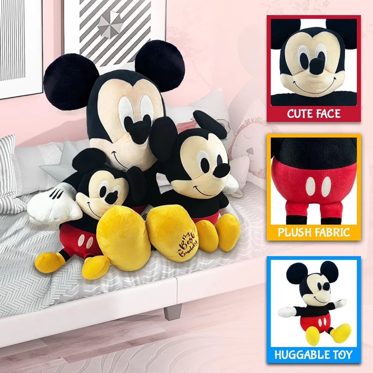 Vstyle Mickey Soft Toys - 50 cm (Multicolor)