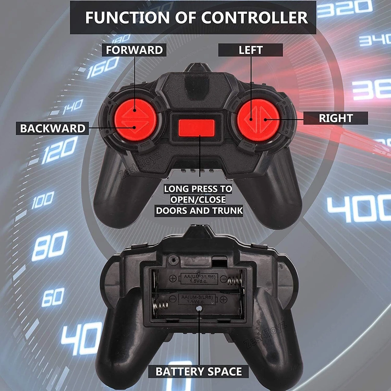 Rechargeable Remote Control Sports Car with Openable Doors & LightsR60 (Red) - Image 3
