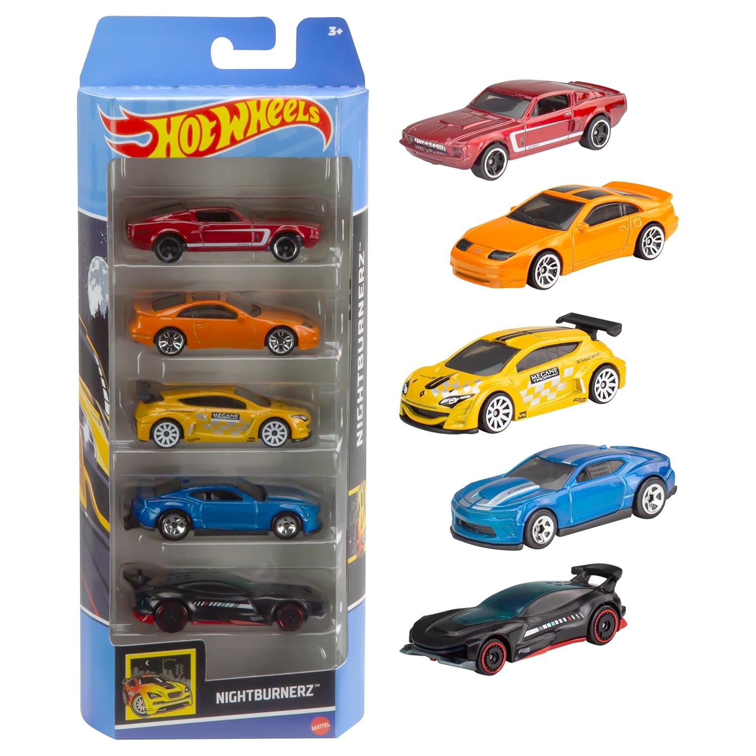 Hot Wheels 5-Car Pack of 1:64 Scale Vehicles, Gift For Collectors & Kids Ages 3 Yrs